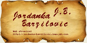 Jordanka Barzilović vizit kartica